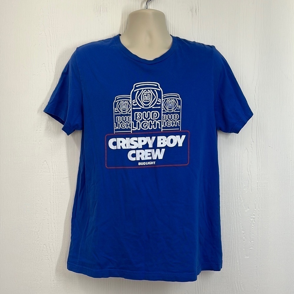 Bud Light - Crispy Boy Crew Beer Can Graphic Short Sleeve T Size Medium